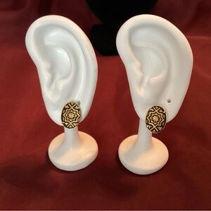 Gold and Black Earrings